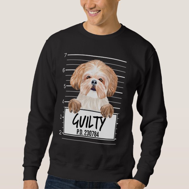 Moletom Cachorro Culpado Mugshot Shih Tzu (Frente)