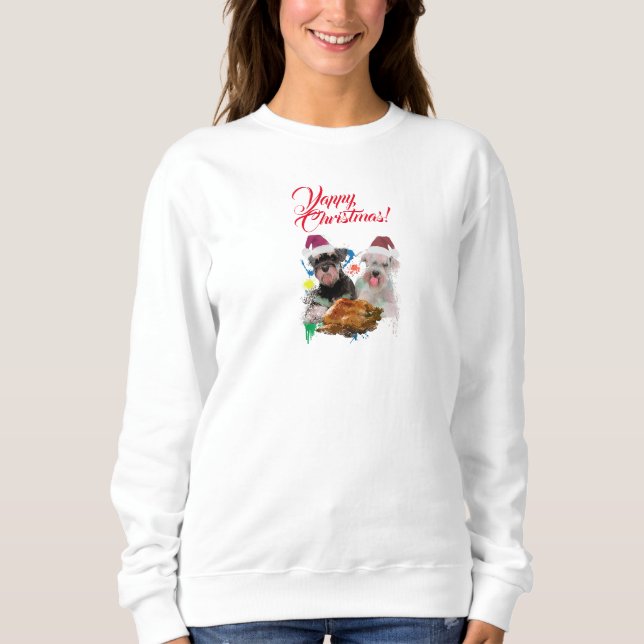 Moletom Cachorro Cute Schnauzer Personalizável - Natal Iap (Frente)