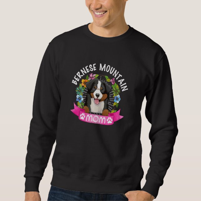 Moletom Cachorro-da-índia Bernese Mamãe Cachorro-da-flor (Frente)