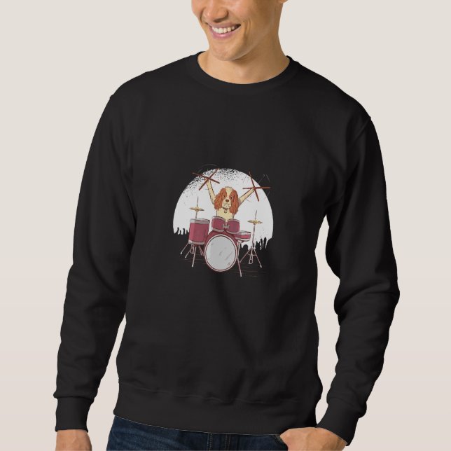 Moletom Cachorro De Batedor Para Homens, Mulher, Drum (Frente)