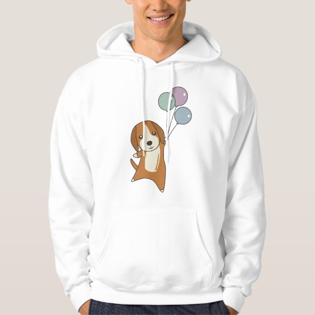 Moletom Cachorro De Beagle Voa Para Cima De Balões (Frente)