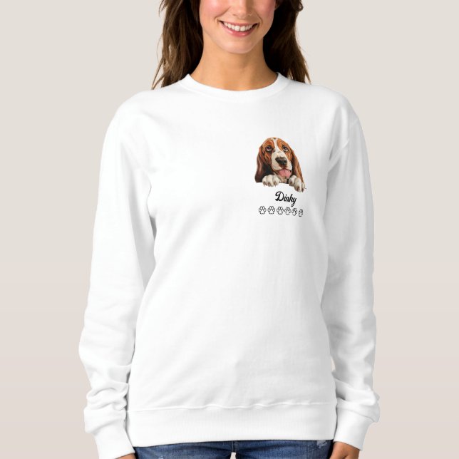 Moletom Cachorro de Caça-Basset Personalizado (Frente)