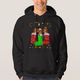 Moletom Cachorro De Cachorro De 3 Basset Em Meias De Natal