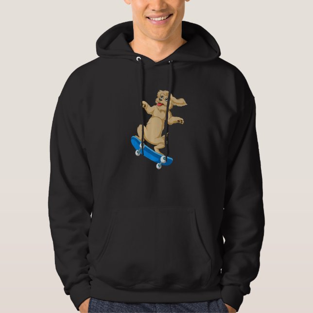 Moletom Cachorro de Cachorro de Goldendoodle Skateboard (Frente)