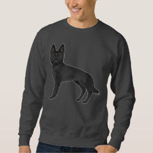 Moletom Cachorro de Cartoon de German shepherd Negro