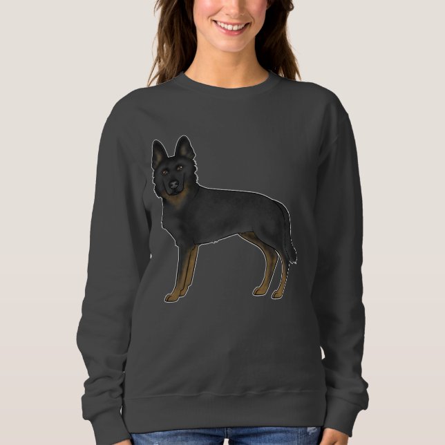 Moletom Cachorro de Cartoon de German shepherd Preto Bidco (Frente)