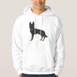 Moletom Cachorro de Cartoon GSD de German shepherd Bi-Blac