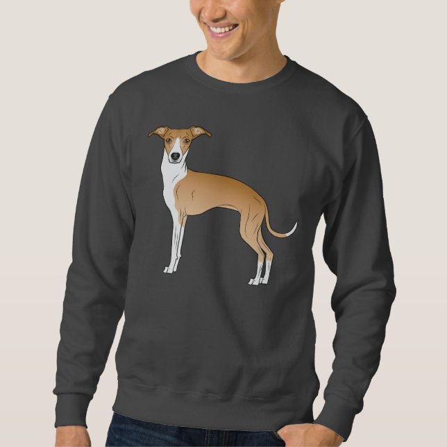 Moletom Cachorro De Cartoons De Greyhound, Branco E Italia (Frente)
