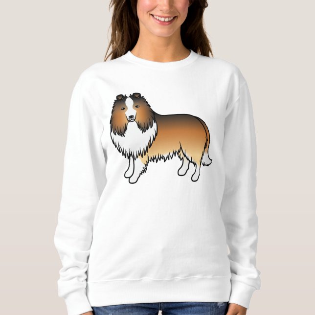 Moletom Cachorro de desenho animado Sable Shetland Sheepdo (Frente)