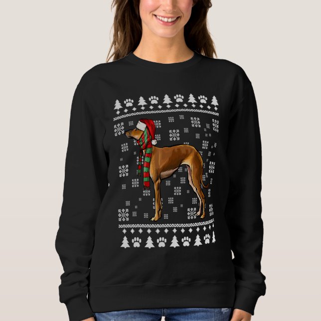 Moletom Cachorro de Greyhound italiano Santa Hat Xmas Fach (Frente)