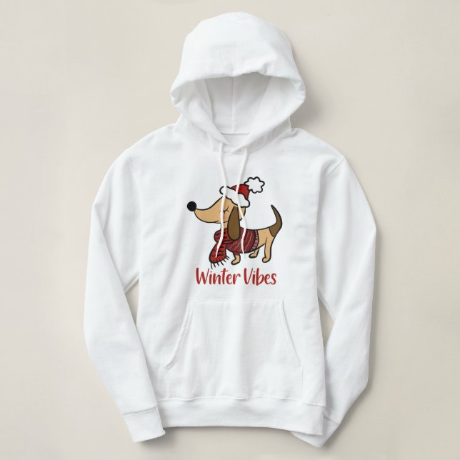 Moletom Cachorro de Inverno Dachshund (Frente do Design)