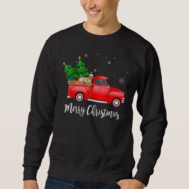 Moletom Cachorro de Natal de Caminhão Vermelho Cockapoo (Frente)