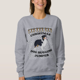 Moletom Cachorro de Natal do Bernese Mountain dog Hugging