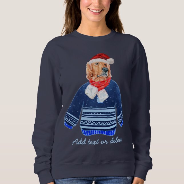 Moletom Cachorro de Natal Feio e Bonito Retriever Ouro Mãe (Frente)