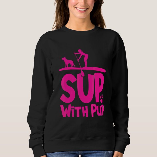 Moletom Cachorro de paddleboarding Sup Sup Com Filhote 1 (Frente)