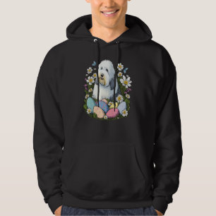 Moletom Cachorro de Páscoa em Inglês Antigo Sheepdog Bunny
