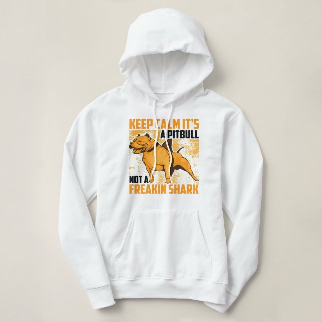Moletom Cachorro De Pitbull Engraçado Fique Calmo É Um Pit (Frente do Design)