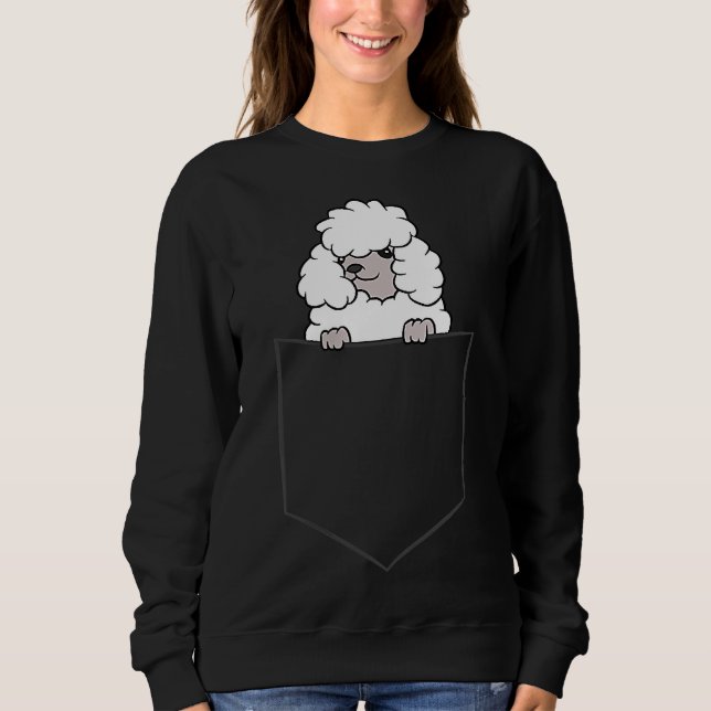 Moletom Cachorro De Poodle Num Bolso Engraçado (Frente)