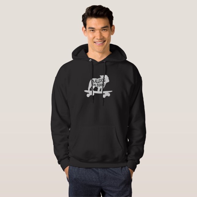 Moletom Cachorro de skate Silhouette | Bulldog no Conselho (Frente Completa)