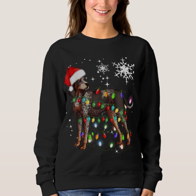 Moletom Cachorro do Conhound Bluetick Luzes de Natal (Frente)