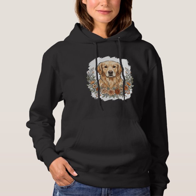 Moletom Cachorro Dourado Floral Sublimação (Frente)