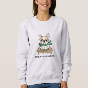 Moletom Cachorro Engraçado na Mesa com Estilo de Livro e A
