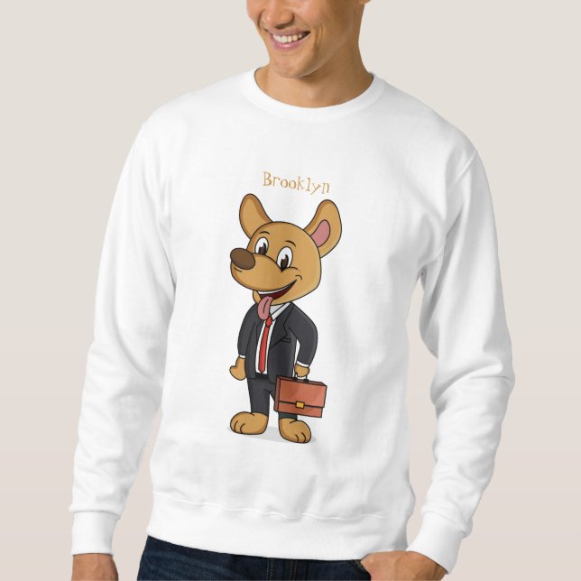 Moletom Cachorro engraçado vestindo desenho de terno (Frente)