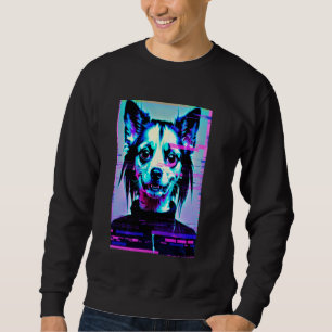 Moletom Cachorro-esquisito Trippy Vaporwave Alt Harajuku