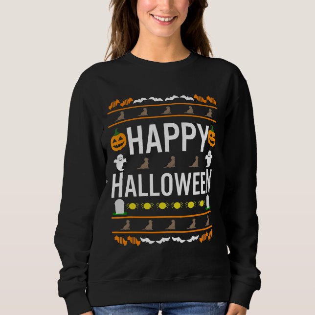Moletom Cachorro | Feliz Chocolate de Halloween Labrador (Frente)