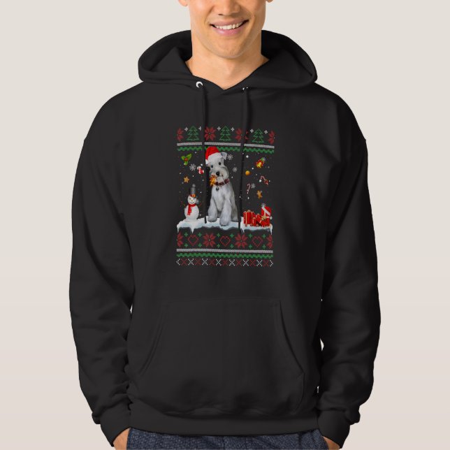 Moletom Cachorro Fofinho Schnauzer Miniatura Chapéu de Pap (Frente)