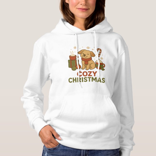 Moletom Cachorro Fofo de Natal com Roupa de Natal Aconcheg (Frente)