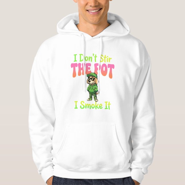 Moletom Cachorro Fumante Engraçado de Maconha (Frente)