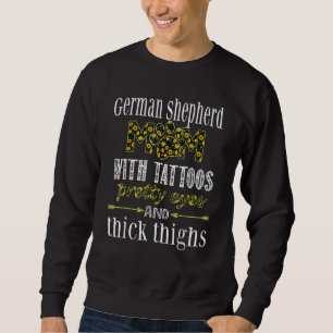 Moletom Cachorro german shepherd Mãe Tatuagens Bonito Coxa
