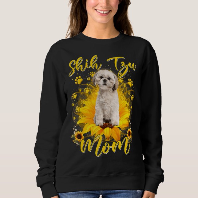 Moletom Cachorro girassol Mãe Engraçado Shiu Tzu Cachorro (Frente)