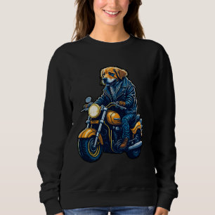 Moletom Cachorro golden retriever fofo dirige motocicleta 