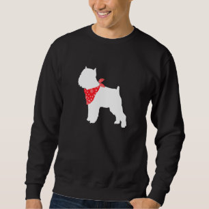 Moletom Cachorro Griffon Bruxelas Vestindo Bandana Vermelh