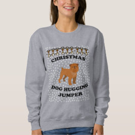 Moletom Cachorro Griffon de Bruxelas Natal Abraçando Cacho