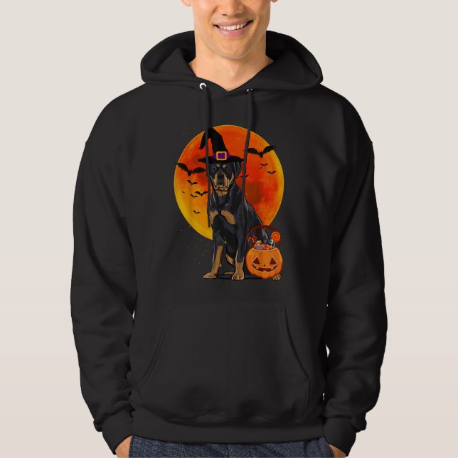 Moletom Cachorro Halloween Rottweiler Jack O Lanterna Pump (Frente)