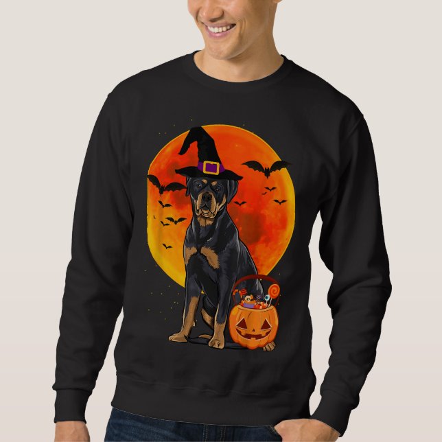 Moletom Cachorro Halloween Rottweiler Jack O Lanterna Pump (Frente)