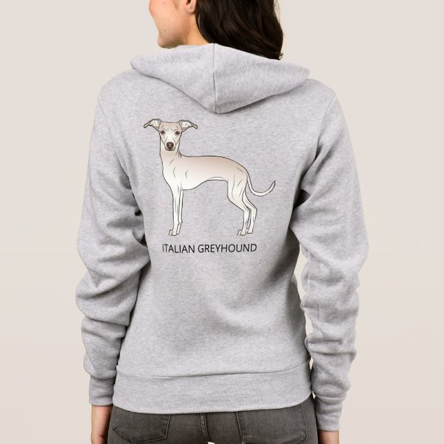 Moletom Cachorro Italian Greyhound Creme Com Texto Persona (Verso)