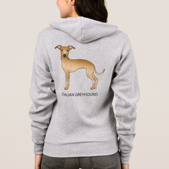 Moletom Cachorro Italiano Galgo Fawn Com Texto Personaliza (Verso)