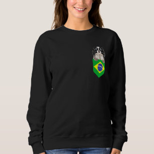 Moletom Cachorro Japonês Chin com Bandeira do Brasil no Bo