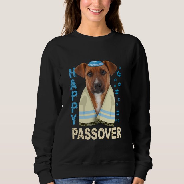 Moletom Cachorro Judaico Engraçado Fofo Com Kippah Matzah  (Frente)