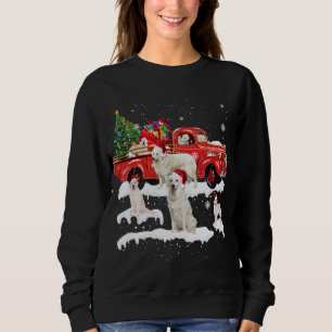 Moletom Cachorro Kuvasz Caminhão Vermelho Feliz Natal X-ma
