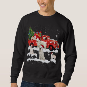 Moletom Cachorro Kuvasz Caminhão Vermelho Feliz Natal X-ma