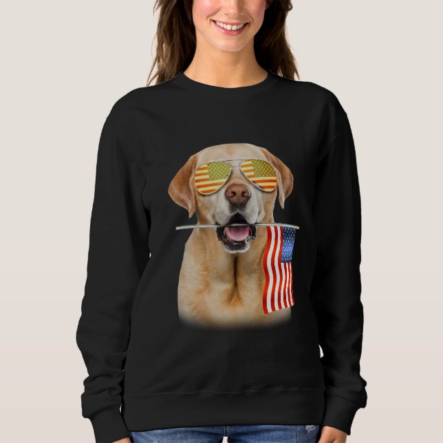 Moletom Cachorro | Labrador Retriever EUA Flag (Frente)