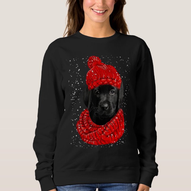 Moletom Cachorro Labrador Vermelho Chapéu de Inverno Cache (Frente)
