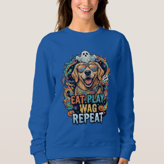 Moletom Cachorro louco fofo de Halloween Retriever Dourado