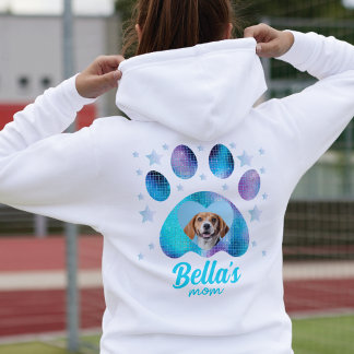 Moletom Cachorro Mãe Personalizada Folha Foto Azul