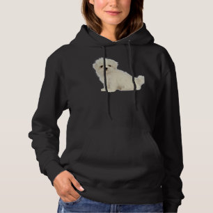 Moletom Cachorro Maltês Cachorro Branco Longo Revestido Pu